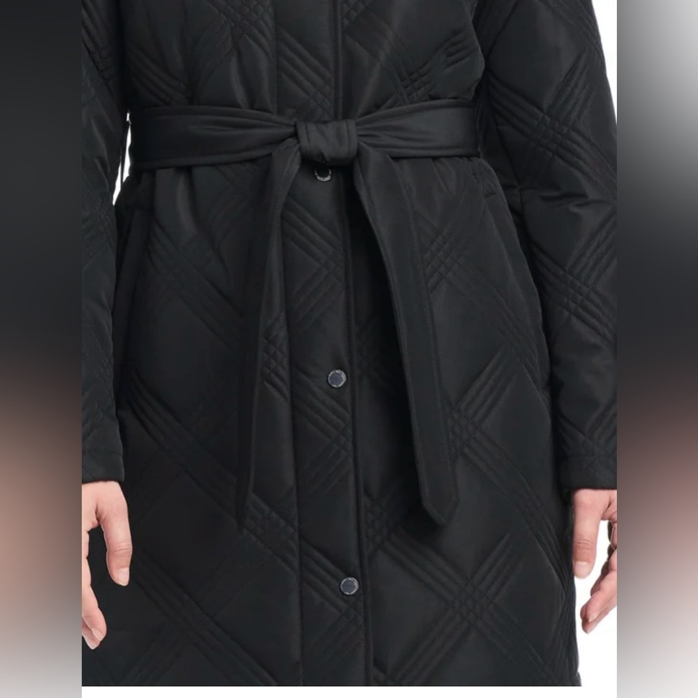 NWT Jones New York Women's Belted Quilt Jacket, Black, Small - Picture 5 of 11